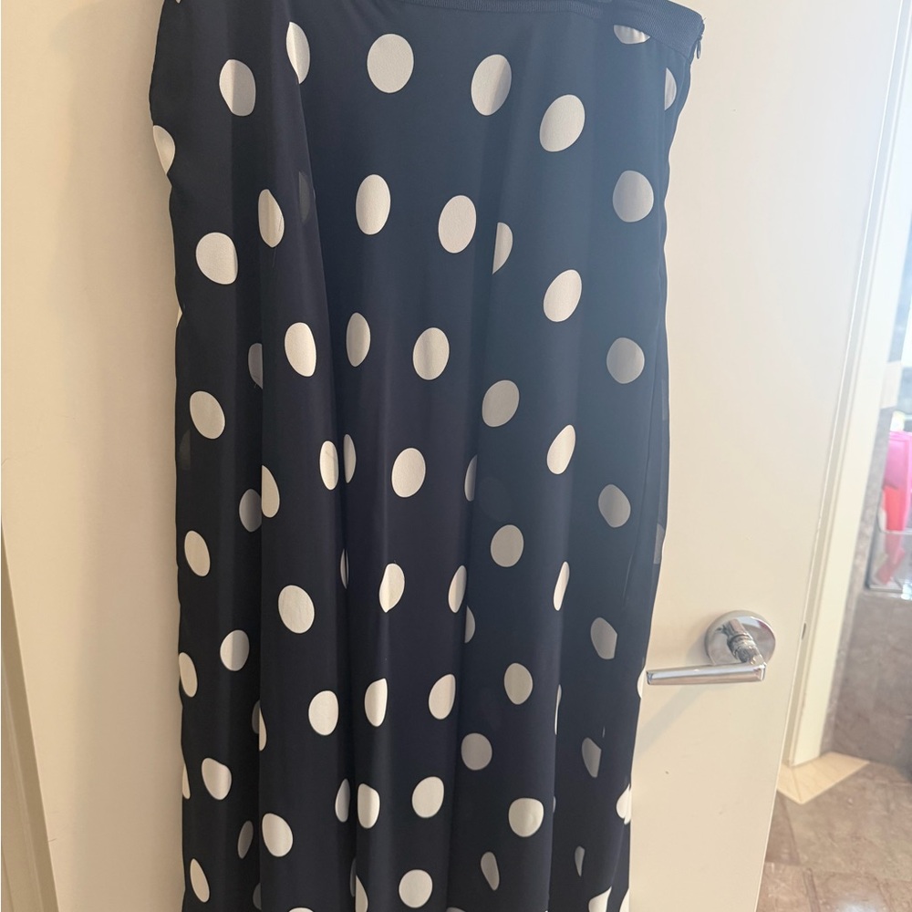 Ann Taylor Black and White Polka Dot A-Line Skirt